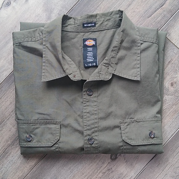 DICKIE RELAXED FIT SHORT SLEEVE SHIRT SIZE L MEN GREEN - Picture 13 of 13